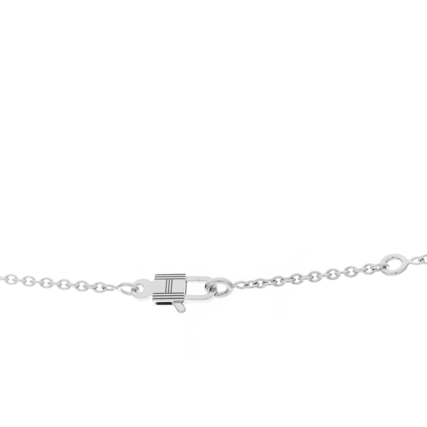 Hermes 18K White Gold Diamond Constance Amulettes Pendant Necklace 5 of 5