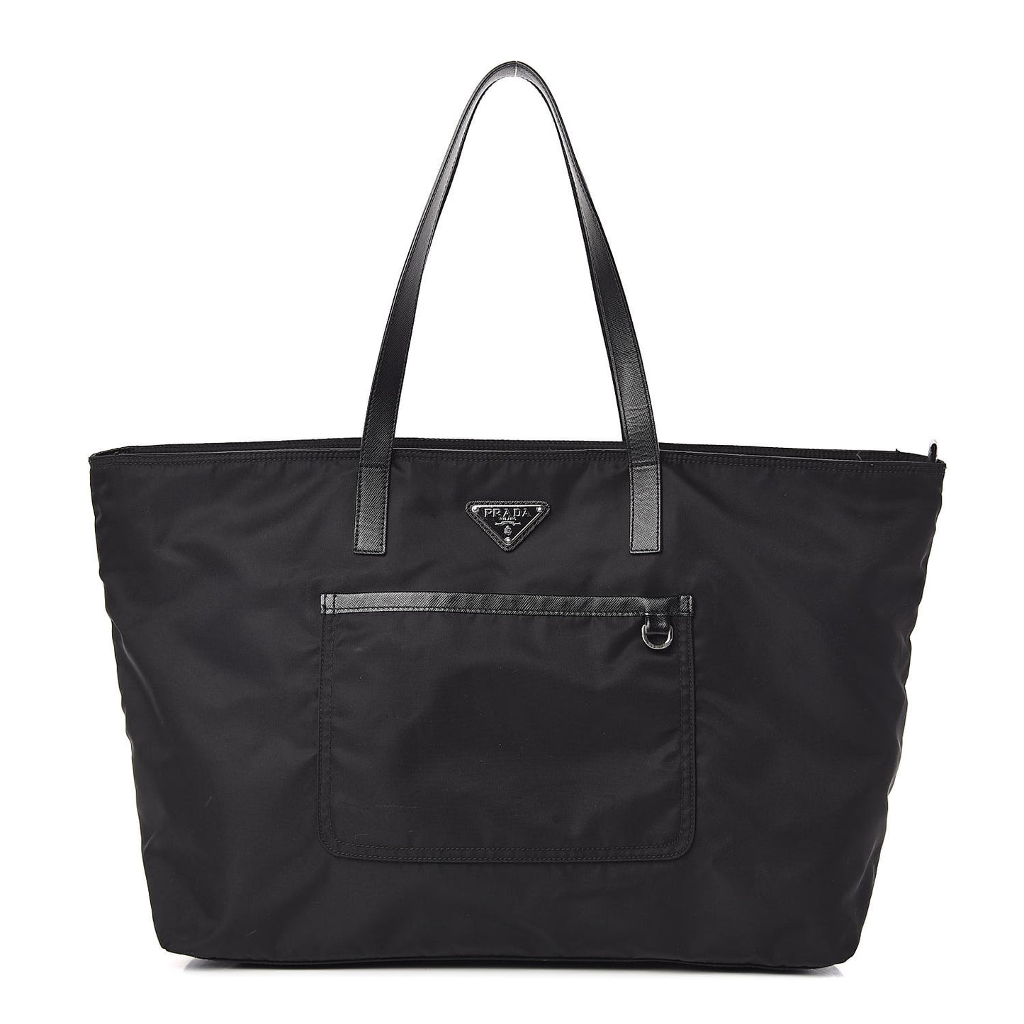 Saffiano Tessuto Nylon Shopping Tote Black