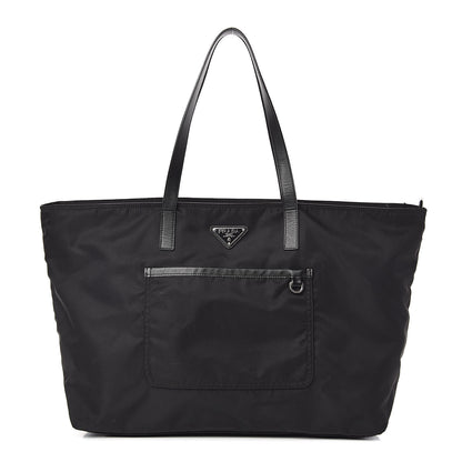 Prada Saffiano Tessuto Nylon Shopping Tote Black 1 of 15