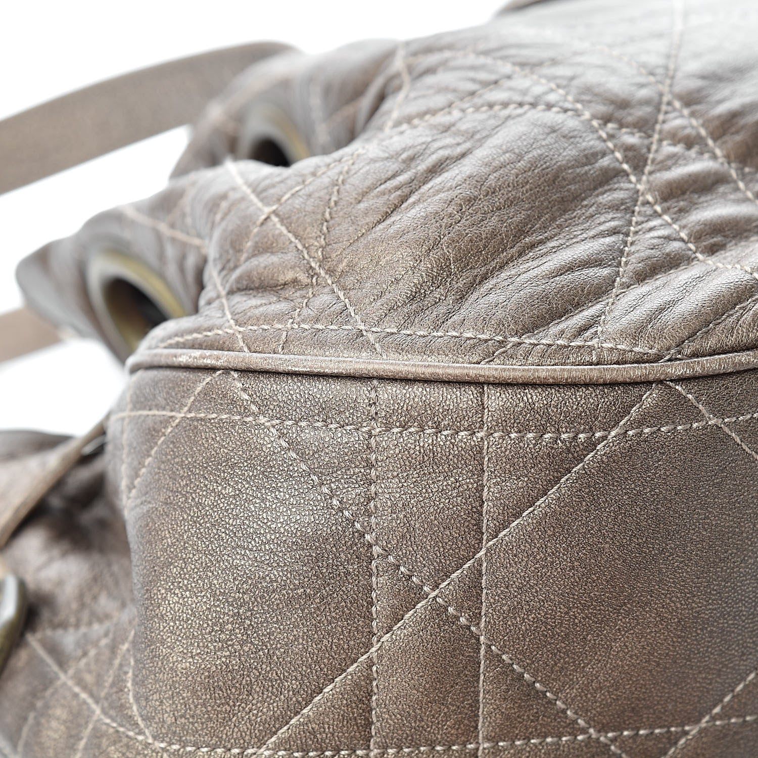 Christian Dior Lambskin Cannage Drawstring Bag Bronze 12 of 22
