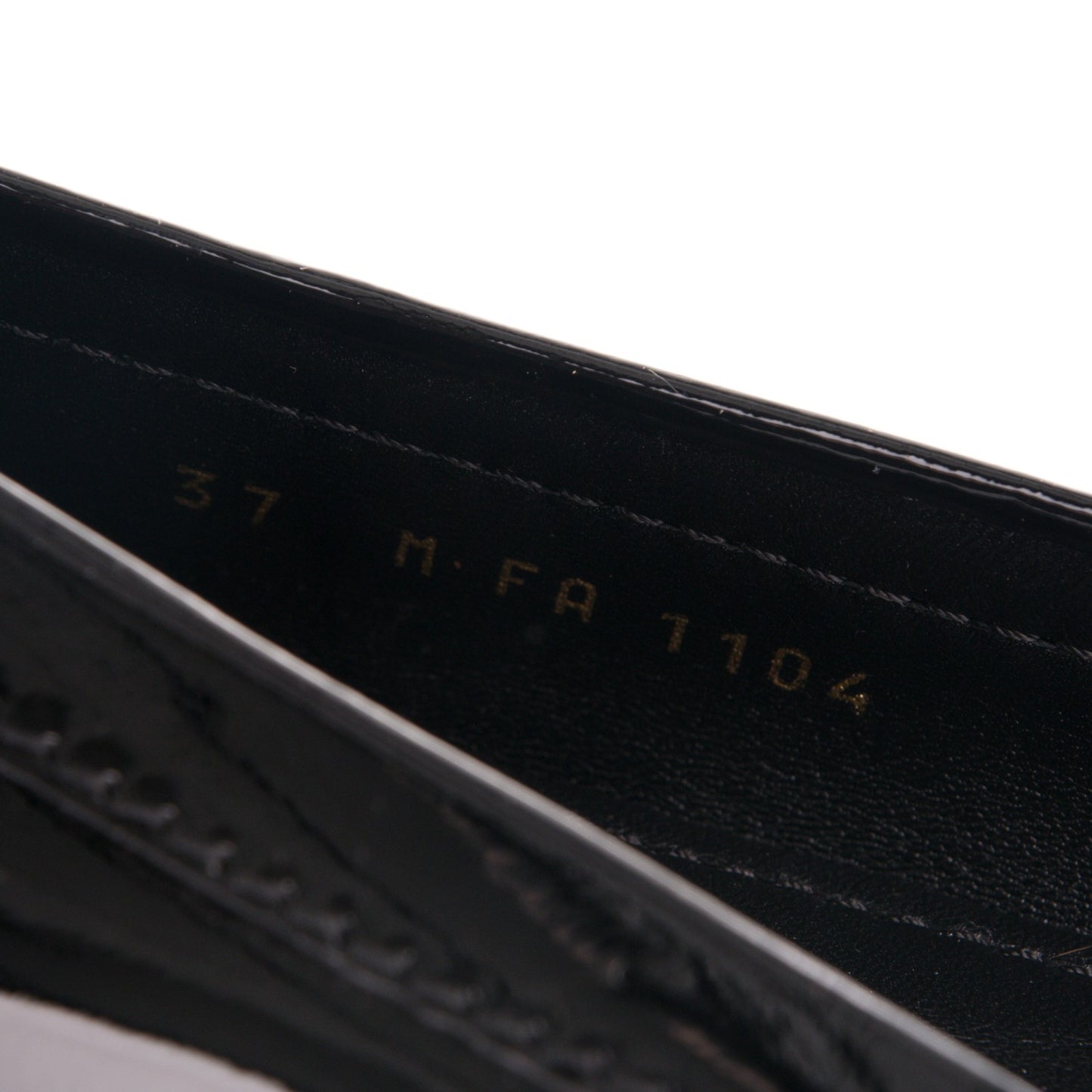 Patent Calfskin Oxford Loafers 37 Black