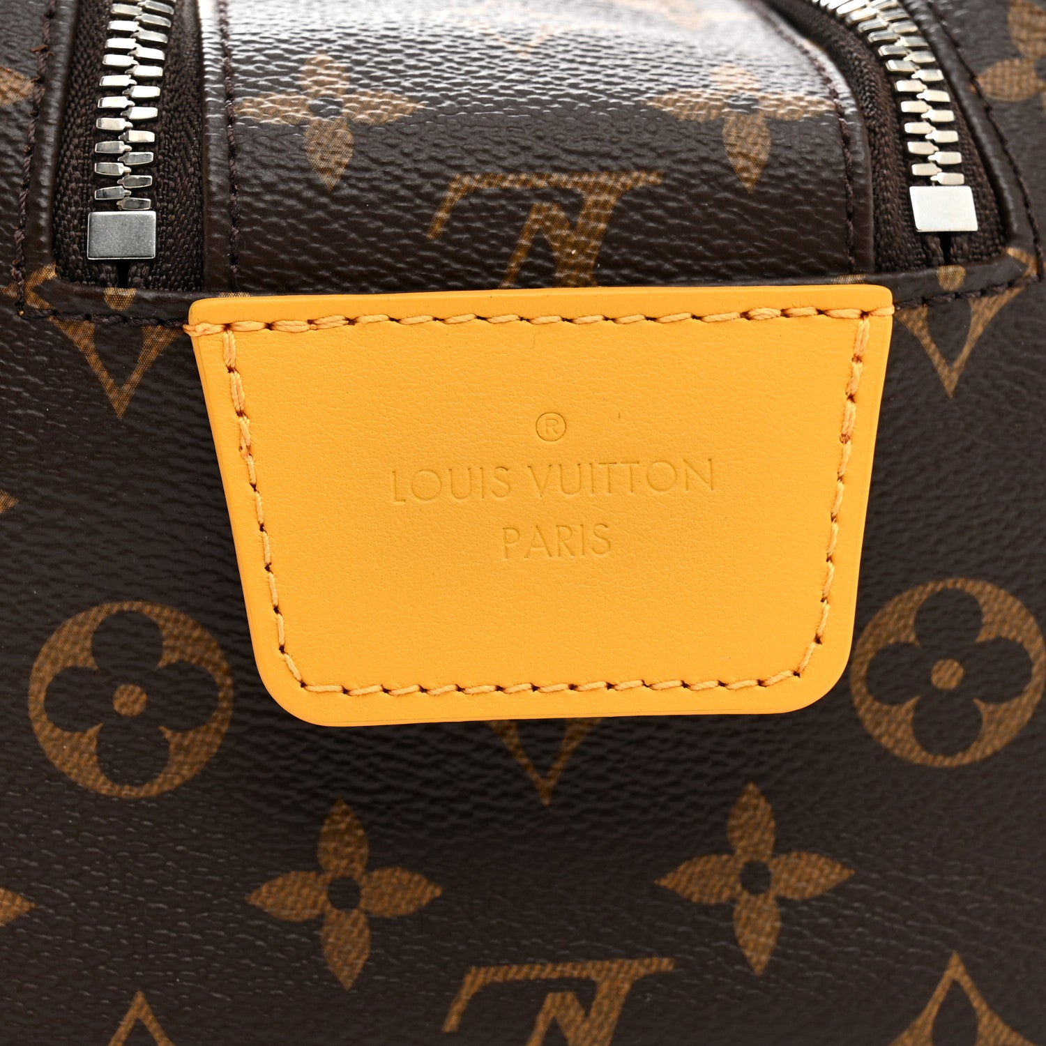 Louis Vuitton Monogram Macassar Dopp Kit Toilet Pouch Safran