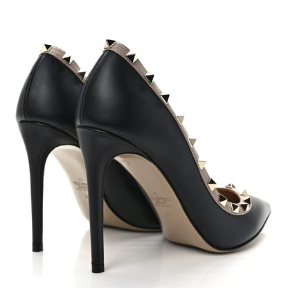 Valentino Garavani Nappa Rockstud 100mm Pumps 39 Black Poudre 4 of 7