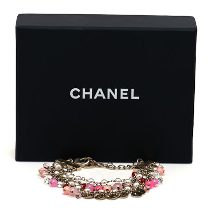 Chanel Pearl Bead CC Multi Strand Bracelet Gold Multicolor 5 of 5