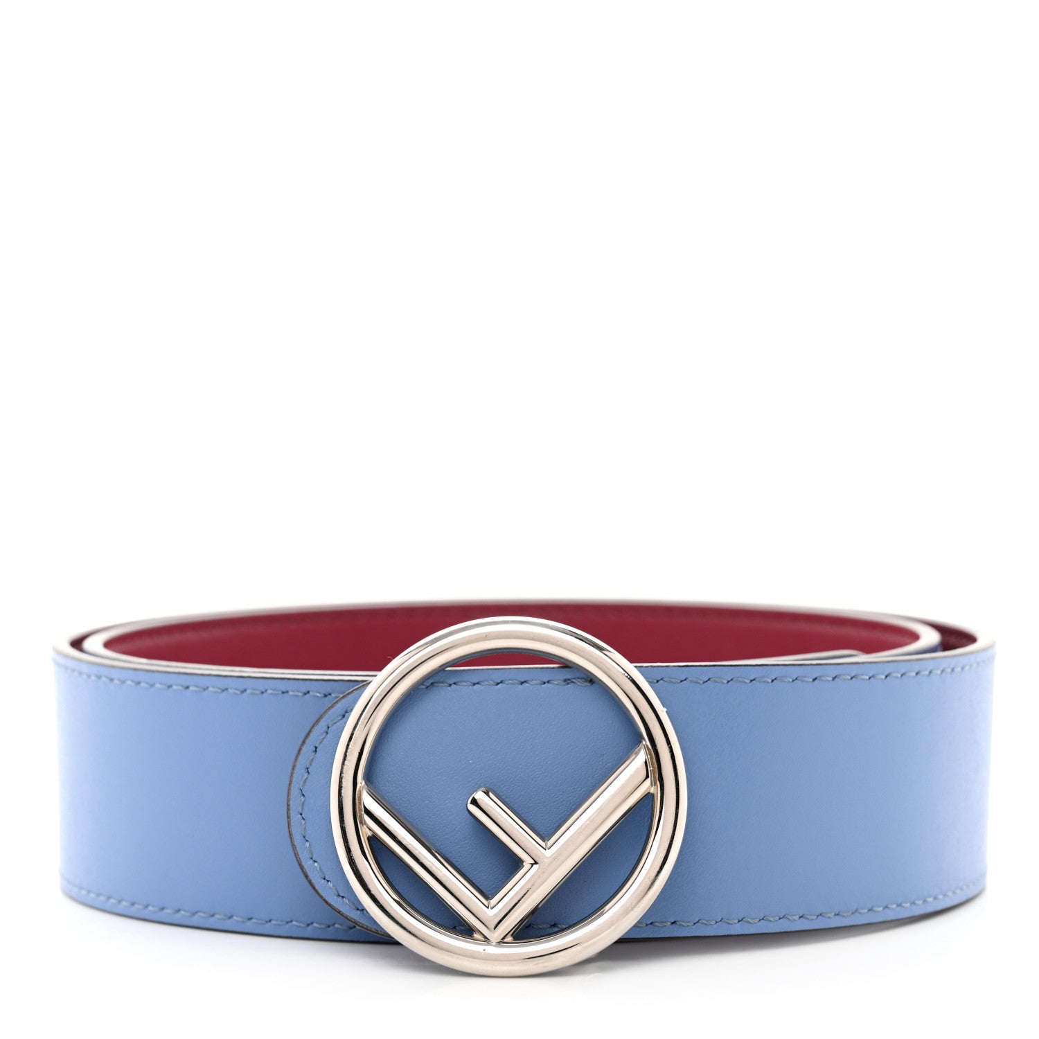 Fendi Vitello Liberty F is Fendi Bi-Color Reversible Belt 85 Black Cherry Nebula 1 of 8