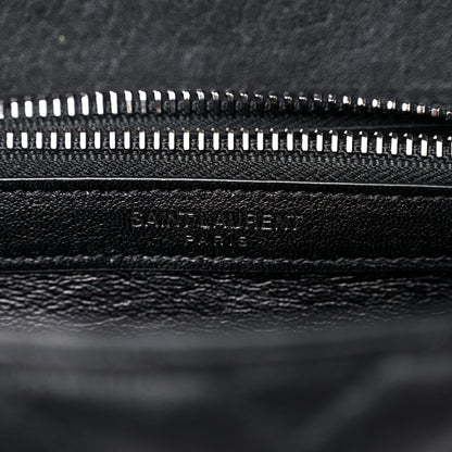 Saint Laurent Sheepskin Matelasse Chevron Monogram Medium College Bag Black 6 of 9