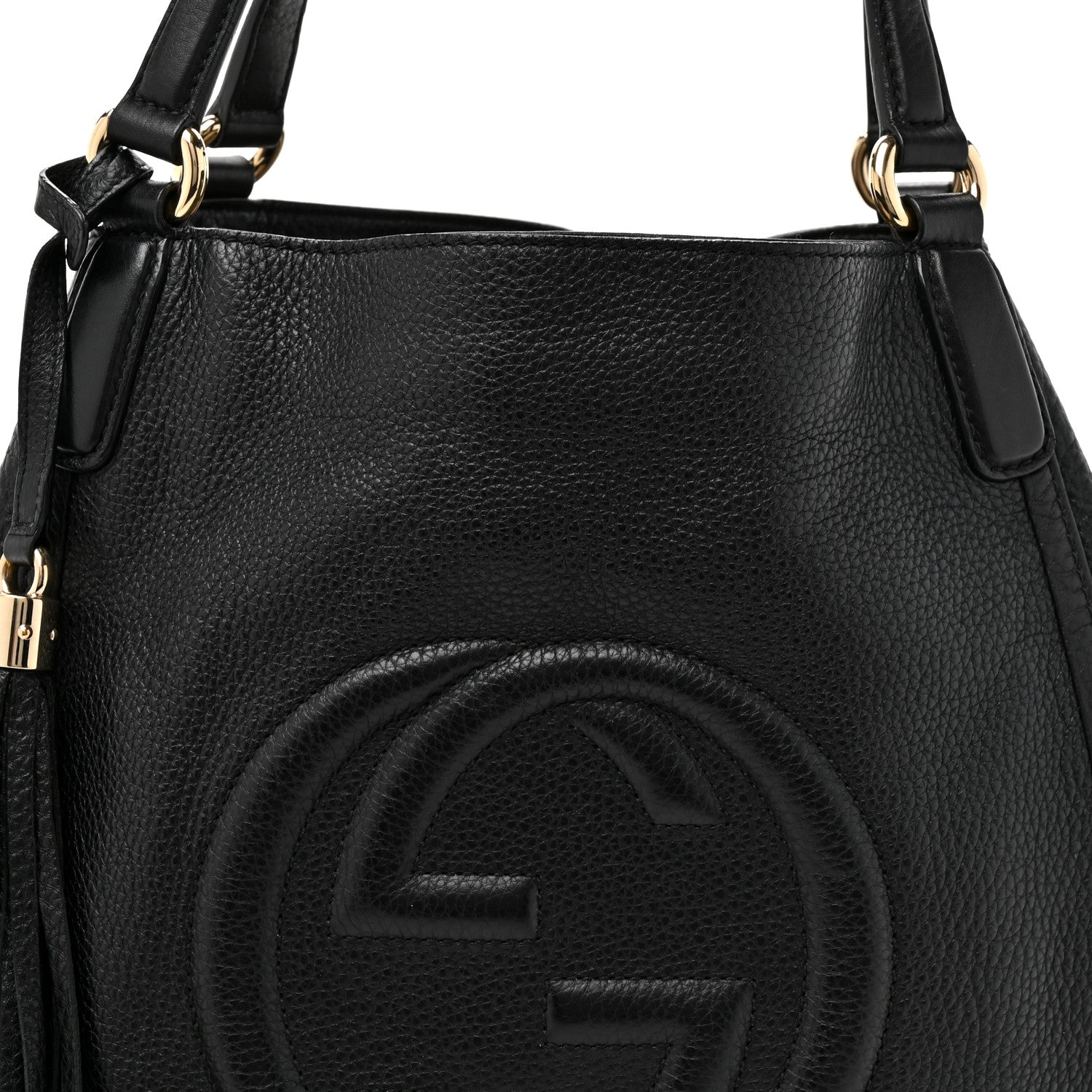 Gucci Pebbled Calfskin Medium Soho Shoulder Bag Black 8 of 10