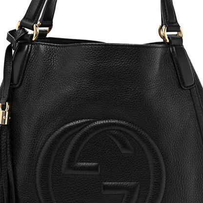 Gucci Pebbled Calfskin Medium Soho Shoulder Bag Black 8 of 10