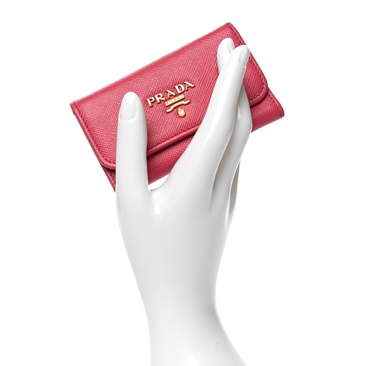 Prada Saffiano Metal 6 Key Holder Peonia 2 of 7
