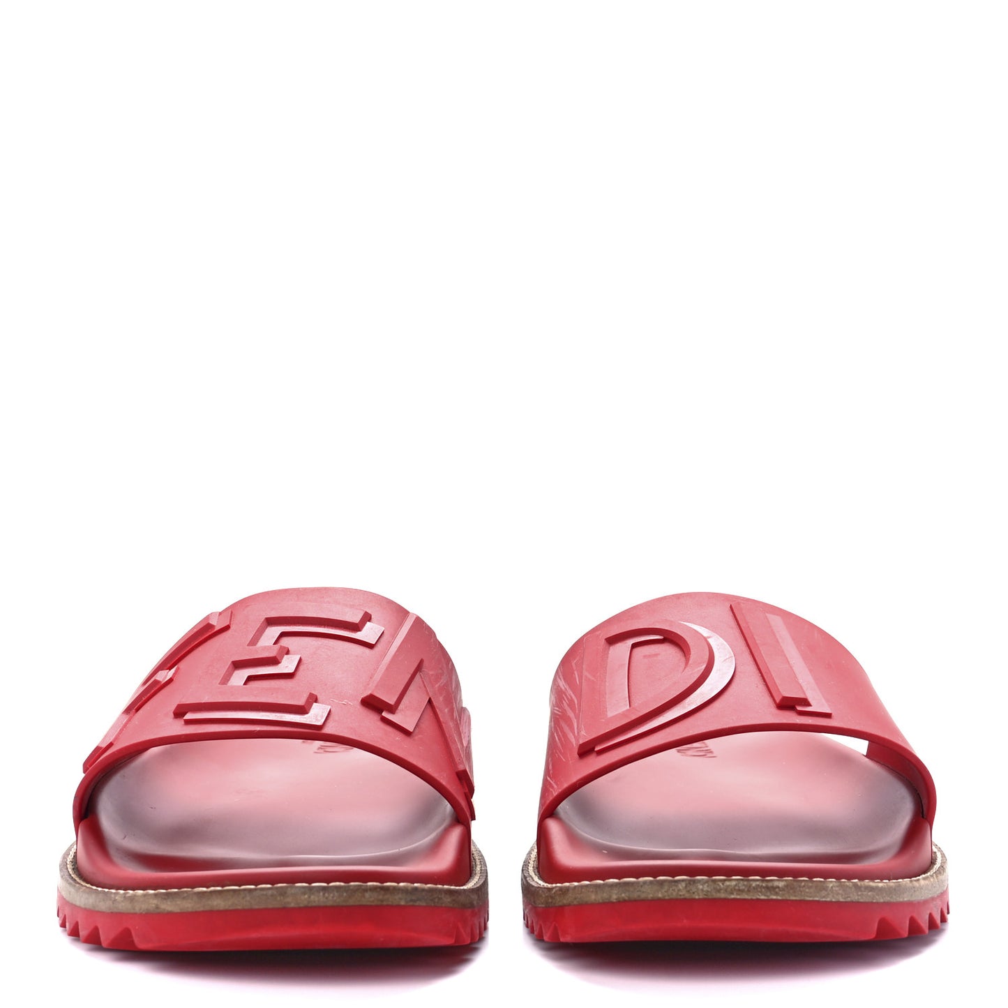 PVC Logo Mens Slide Sandals 9 Rosso