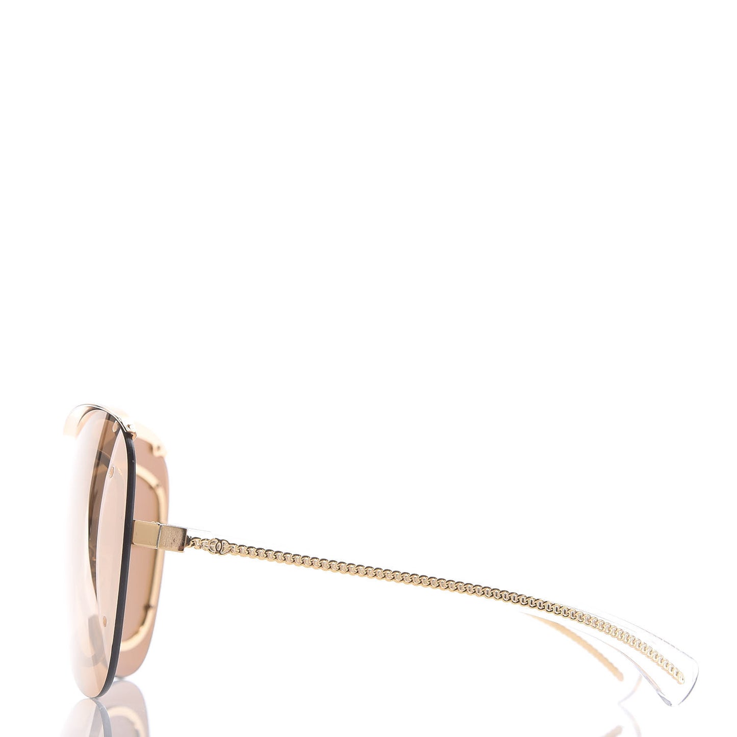 Rimless Shield Chain Sunglasses 71262 Gold