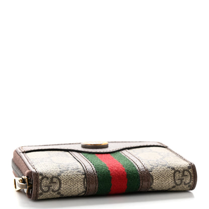 Gucci GG Supreme Web Ophidia Zip Around Card Case Brown 4 of 8