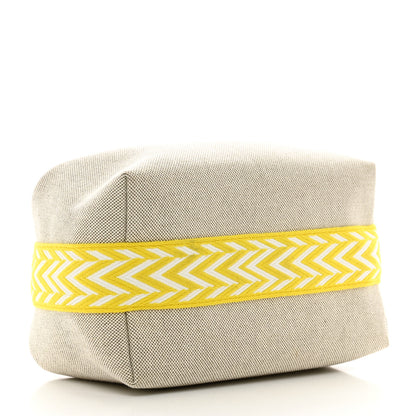 Hermes Canvas Small Bride-A-Brac Pouch Natural Jaune Citron 4 of 6