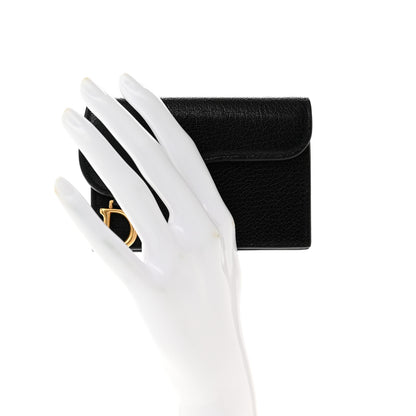Christian Dior Goatskin Saddle Card Holder Black 2 of 7