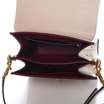 Dolce & Gabbana Calfskin Graffiti Printed Welcome Satchel White Black 6 of 12