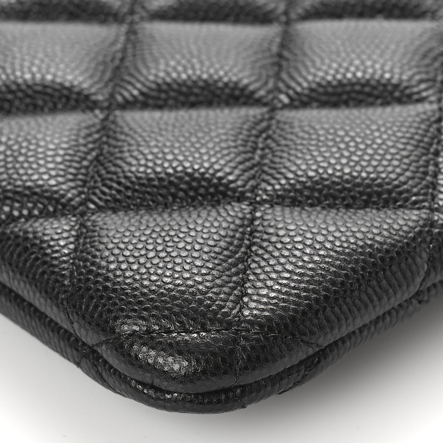Caviar Quilted Cosmetic Case Black