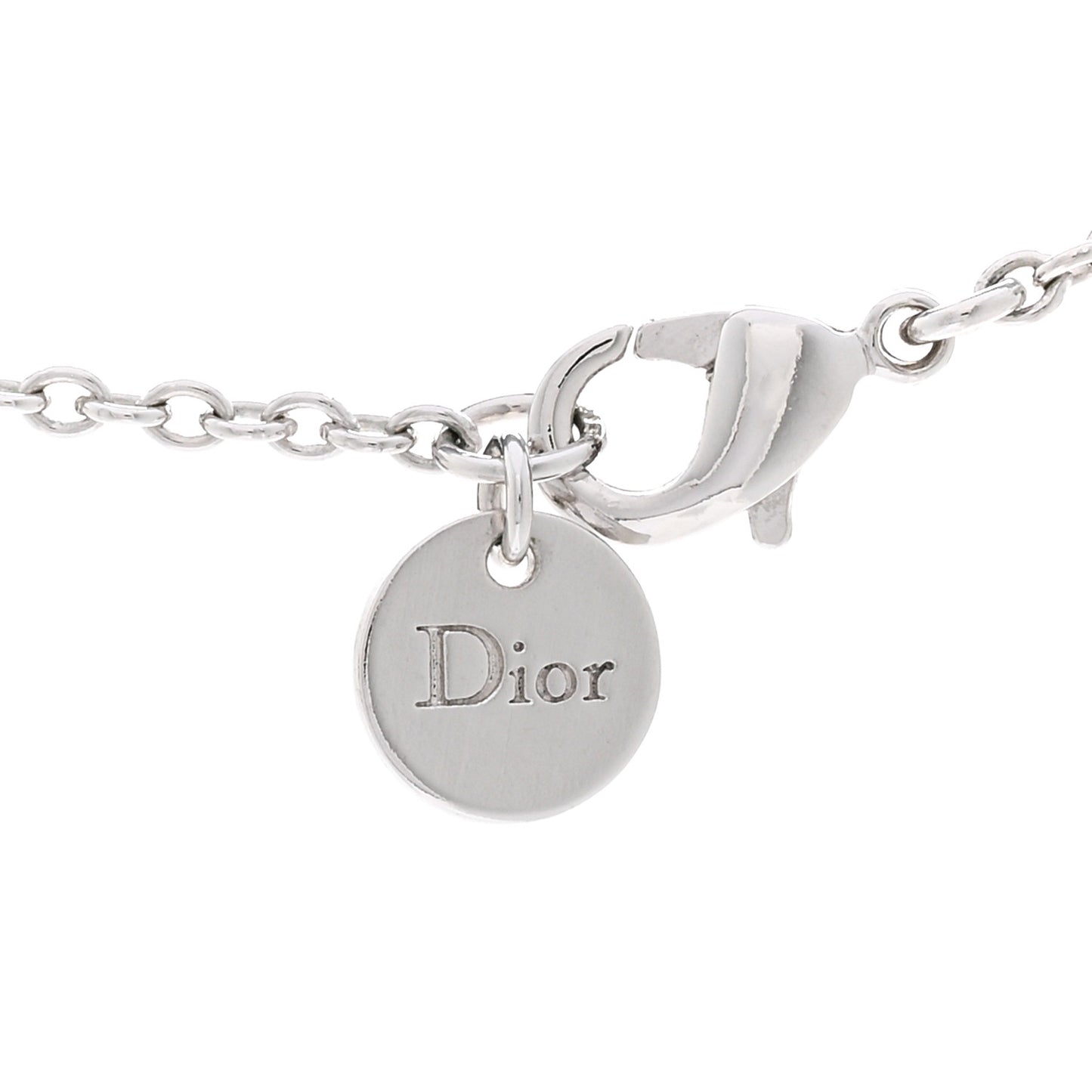 Metal Crystal Clair D Lune Necklace Silver