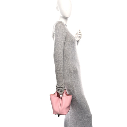 Hermes Taurillon Clemence Picotin Lock 18 PM Rose Sakura 2 of 11