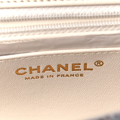 Chanel Tweed Quilted Mini Rectangular Flap White Grey 5 of 8
