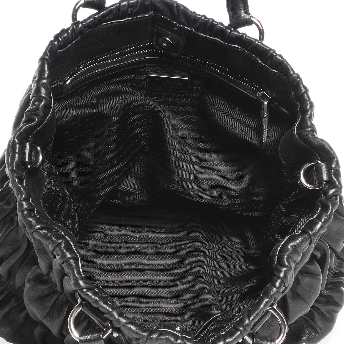 Nappa Gaufre Tote Nero Black