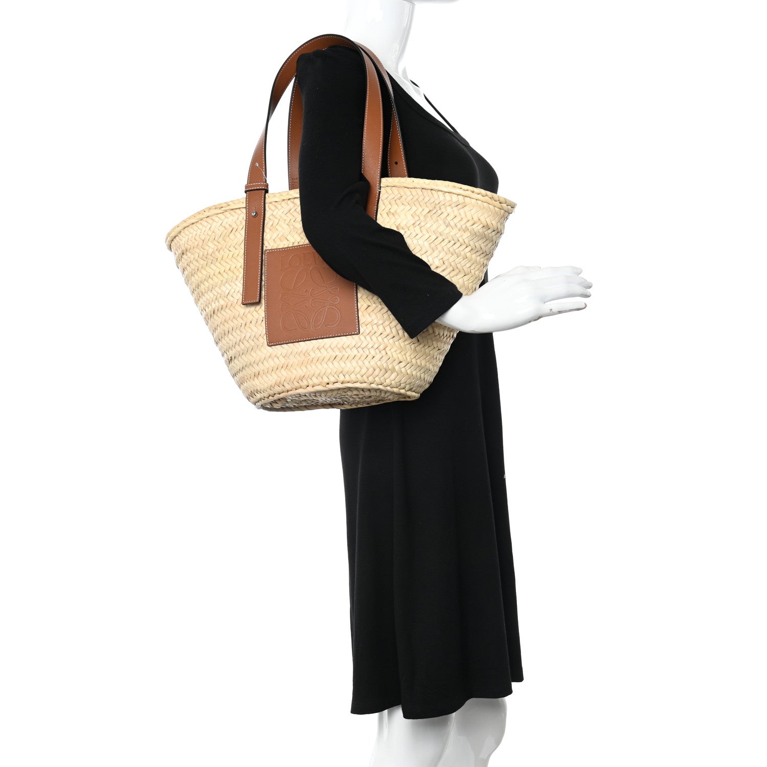 Loewe Raffia Basket Tote Bag Natural Tan 2 of 9