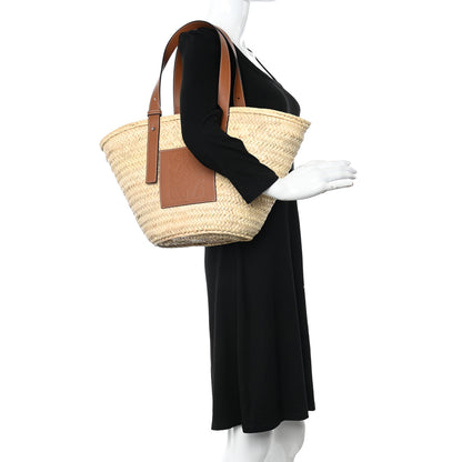 Loewe Raffia Basket Tote Bag Natural Tan 2 of 9