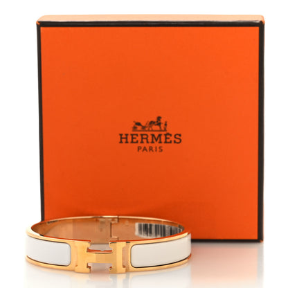 Hermes Enamel Narrow Clic Clac H Bracelet GM White 5 of 5
