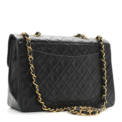 Chanel Lambskin Quilted XL Jumbo Single Flap Black 2 of 12