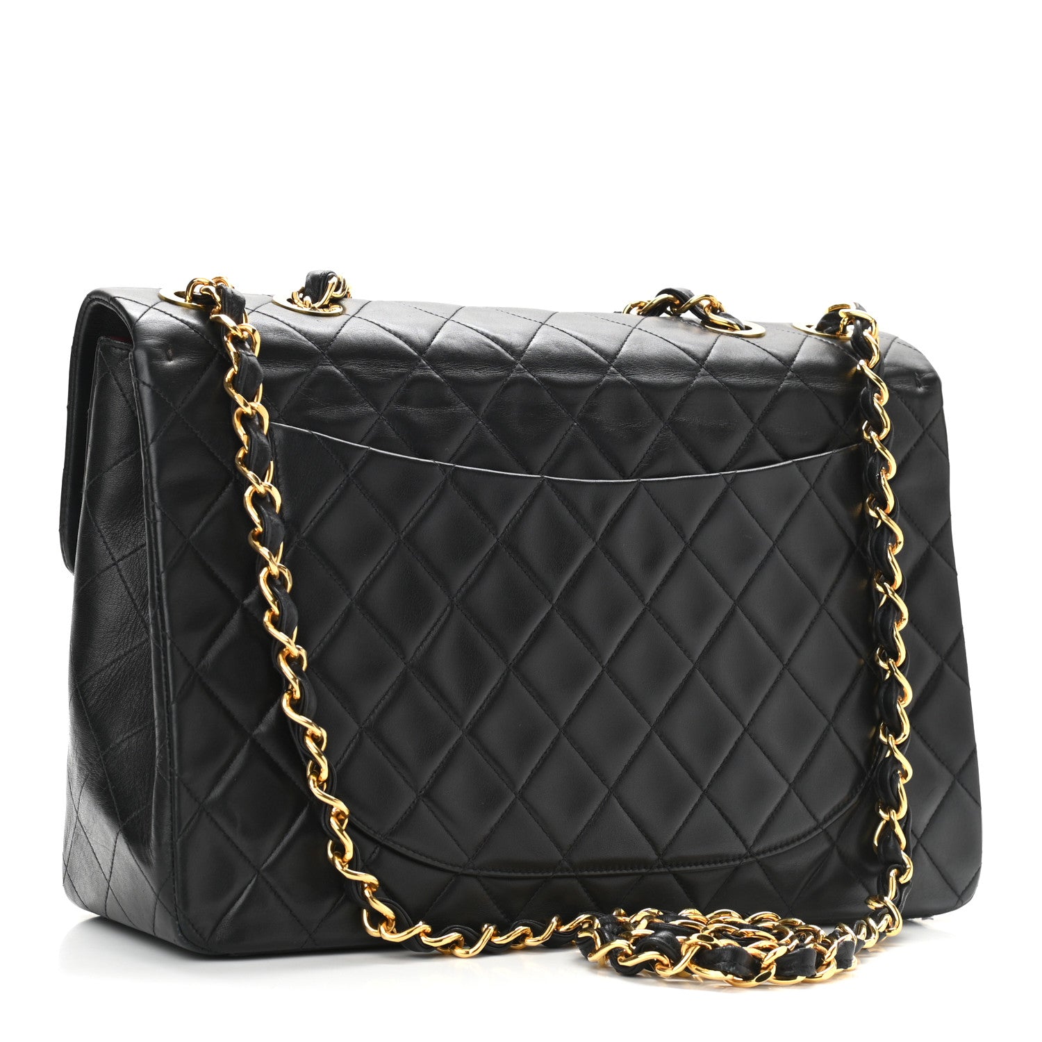 Chanel Lambskin Quilted XL Jumbo Single Flap Black 2 of 12