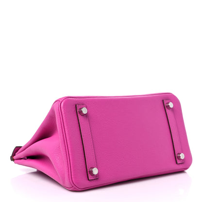 Hermes Taurillon Novillo Verso Birkin 25 Magnolia Rouge Casaque 4 of 11