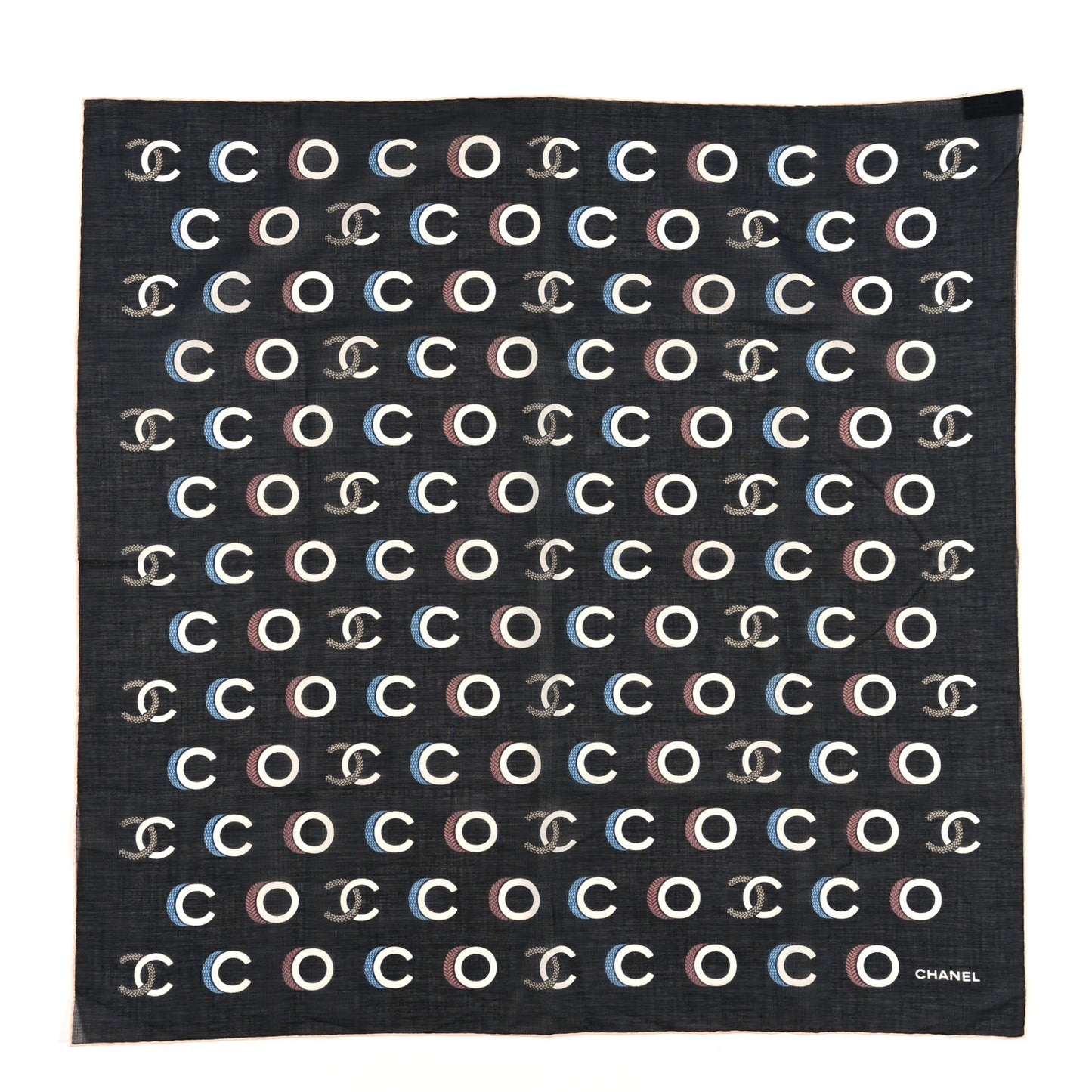Cotton CC Coco Scarf Black Ecru