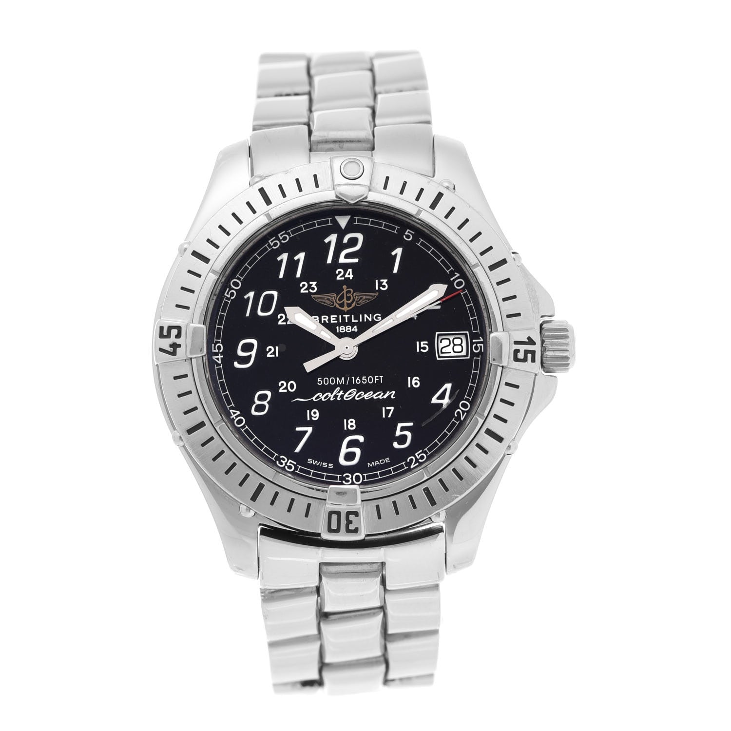 Breitling Stainless Steel 38mm Colt Chronometre Automatic Watch Black A64350 1 of 4