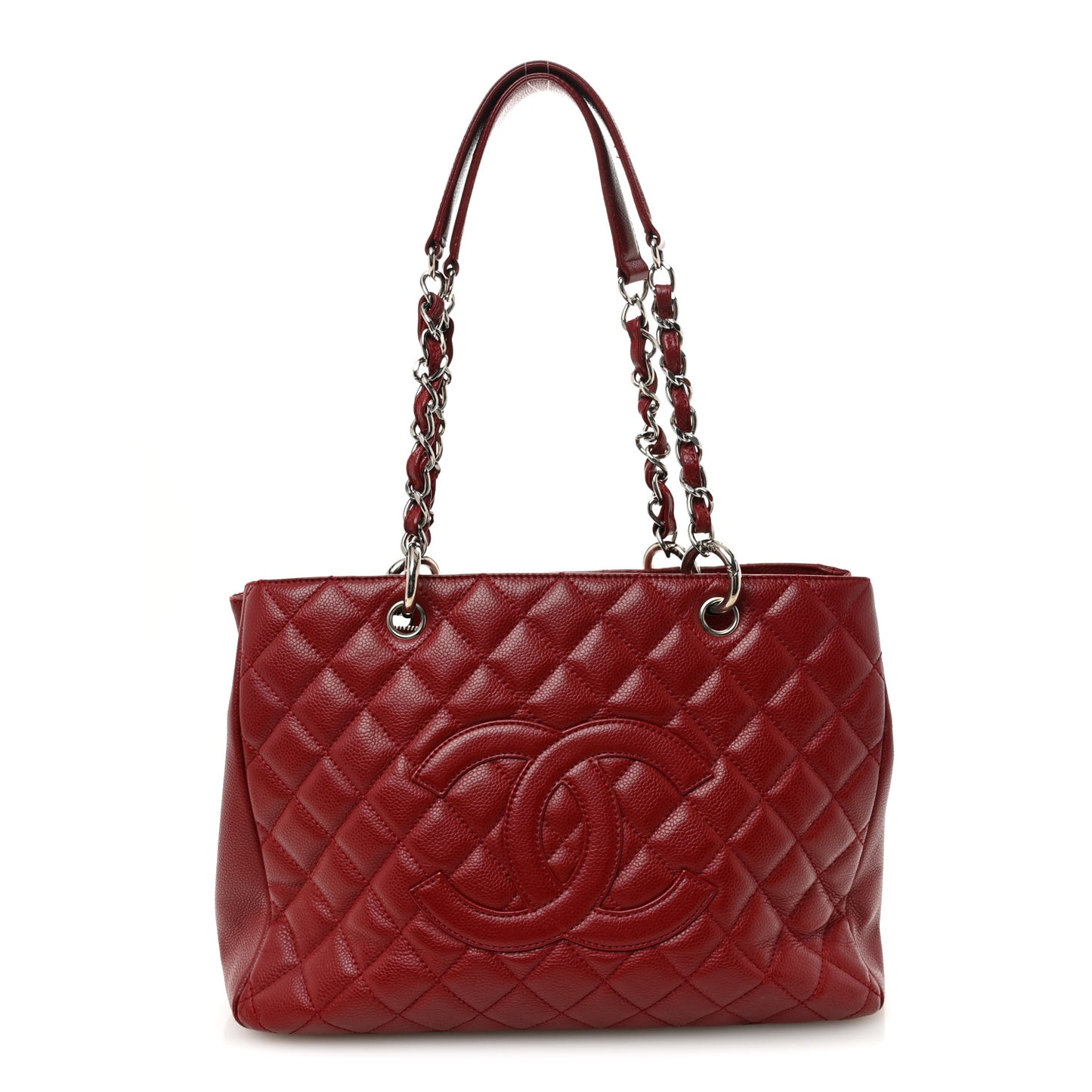 Caviar Quilted Grand Shopping Tote GST Red