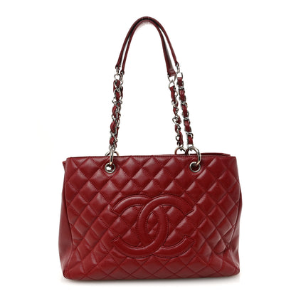 Chanel Caviar Quilted Grand Shopping Tote GST Red 1 of 12