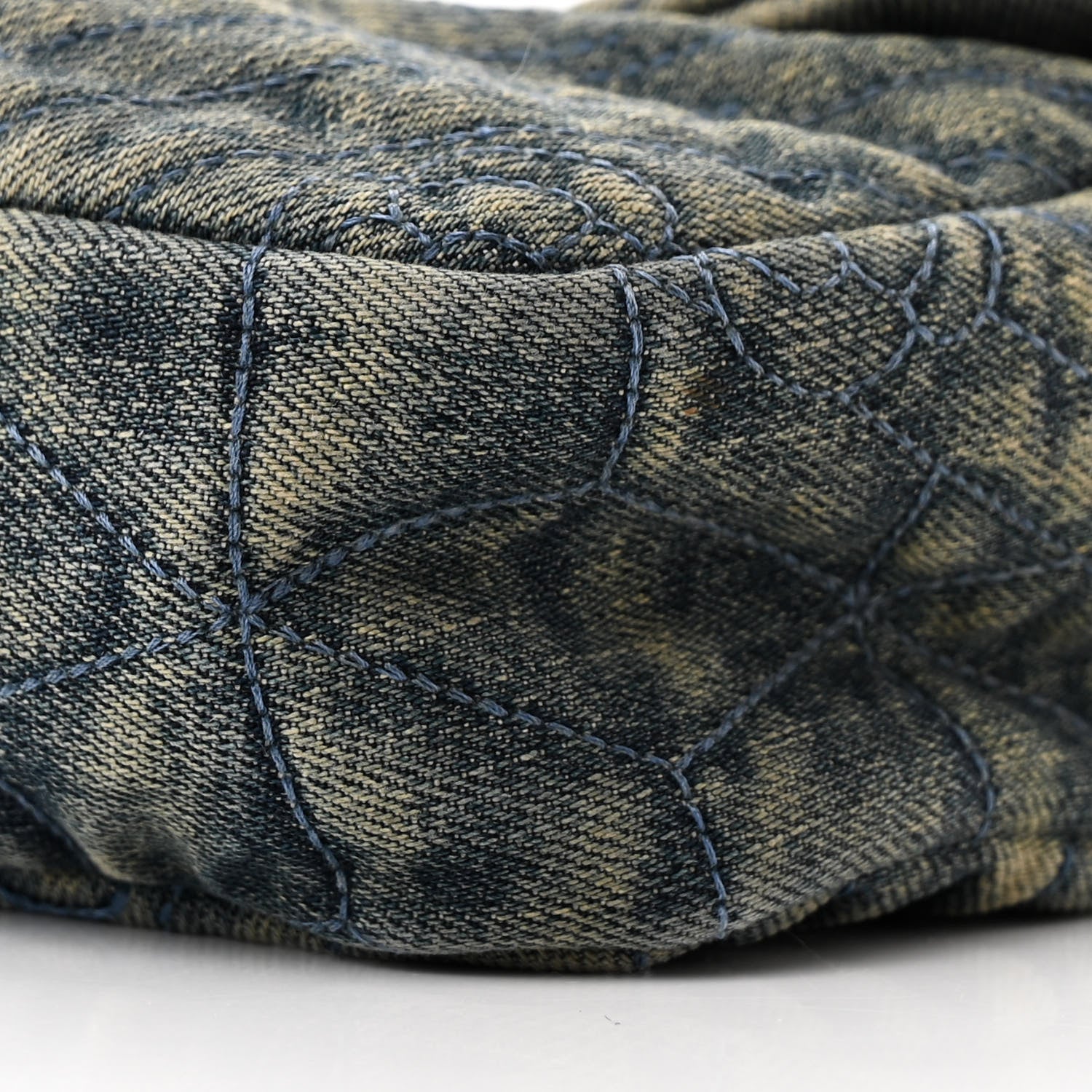 Chanel Denim Quilted Camellia Embroidered Medium Flap Blue 10 of 12