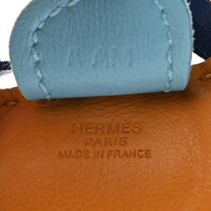 Hermes Milo Lambskin Grigri Rodeo Horse Bag Charm PM Naturel Bouton D'Or Celeste Bleu Saphir 3 of 3