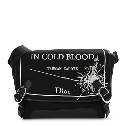 Christian Dior Canvas Embroidered Medium Jett Messenger Black White 1 of 11