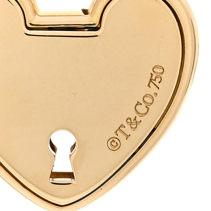Tiffany 18K Yellow Gold Lock Heart Charm Pendant 3 of 4