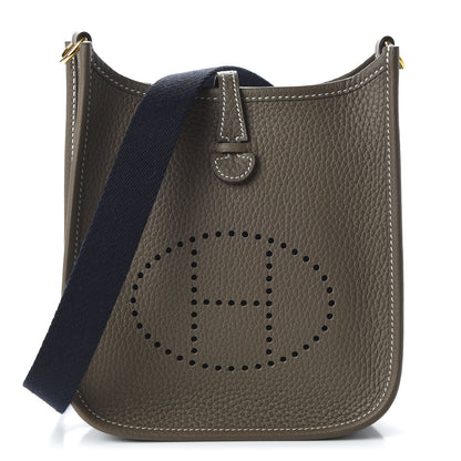 Hermes Taurillon Clemence Amazone Evelyne TPM Etoupe Bleu Indigo 1 of 10