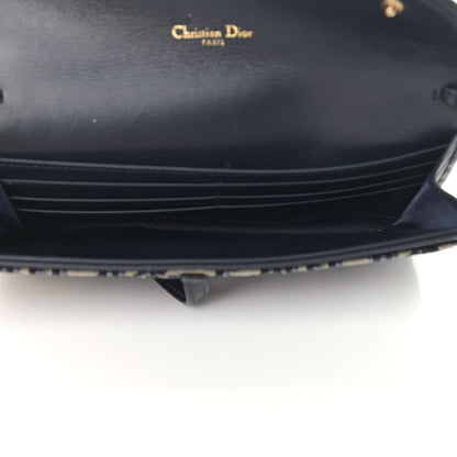 Christian Dior Oblique Saddle Chain Long Wallet Blue 6 of 10