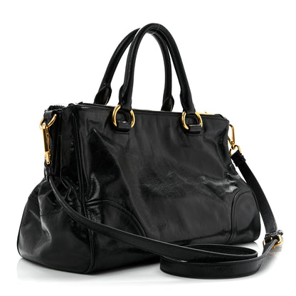 Miu Miu Vitello Shine Top Handle Satchel Black 3 of 11