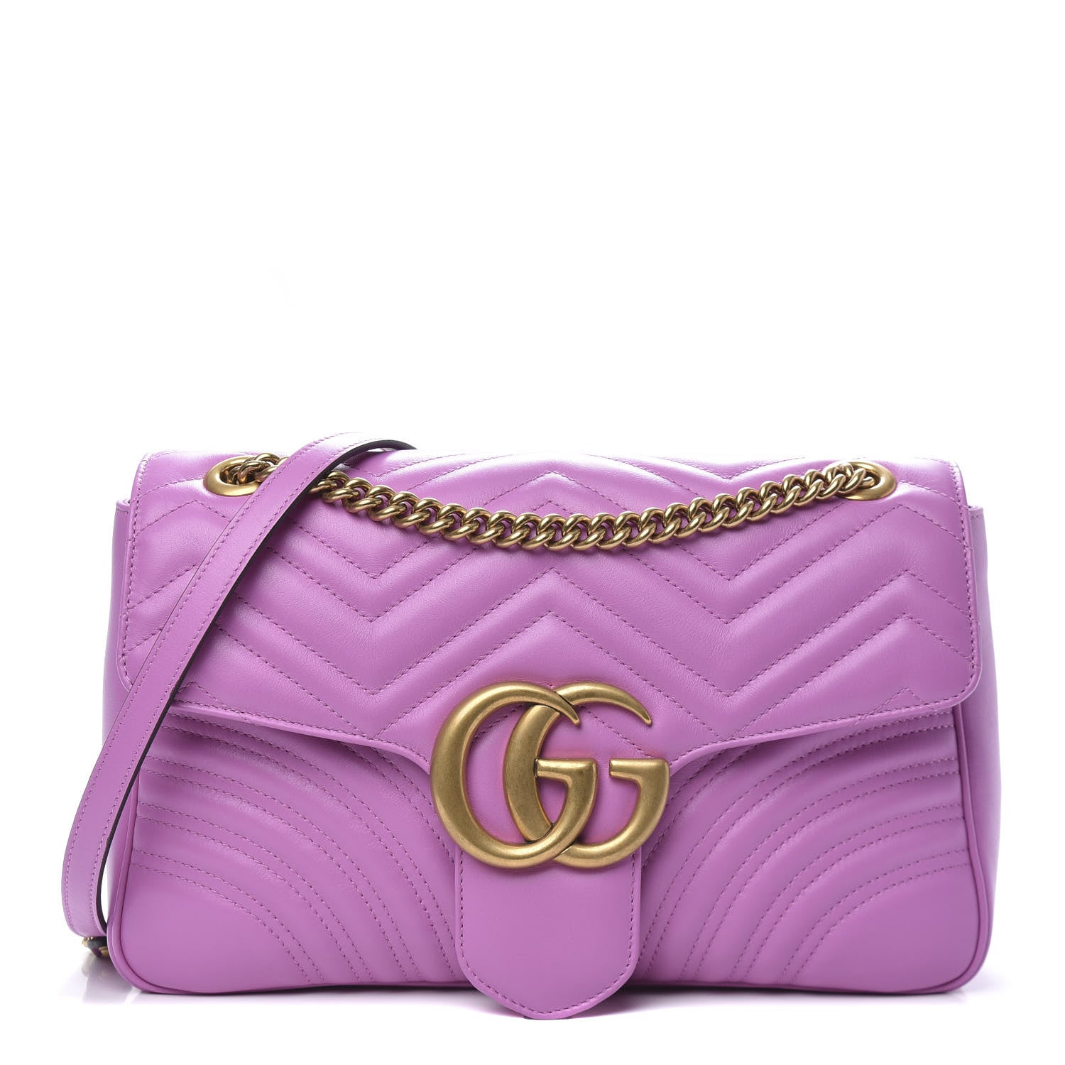 Gucci Calfskin Matelasse Medium GG Marmont Shoulder Bag Candy Mousse 1 of 10