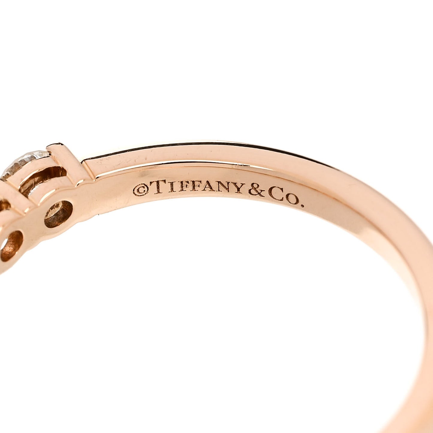 18K Rose Gold Diamond 3mm Half Circle Embrace Band Ring 54 6.75
