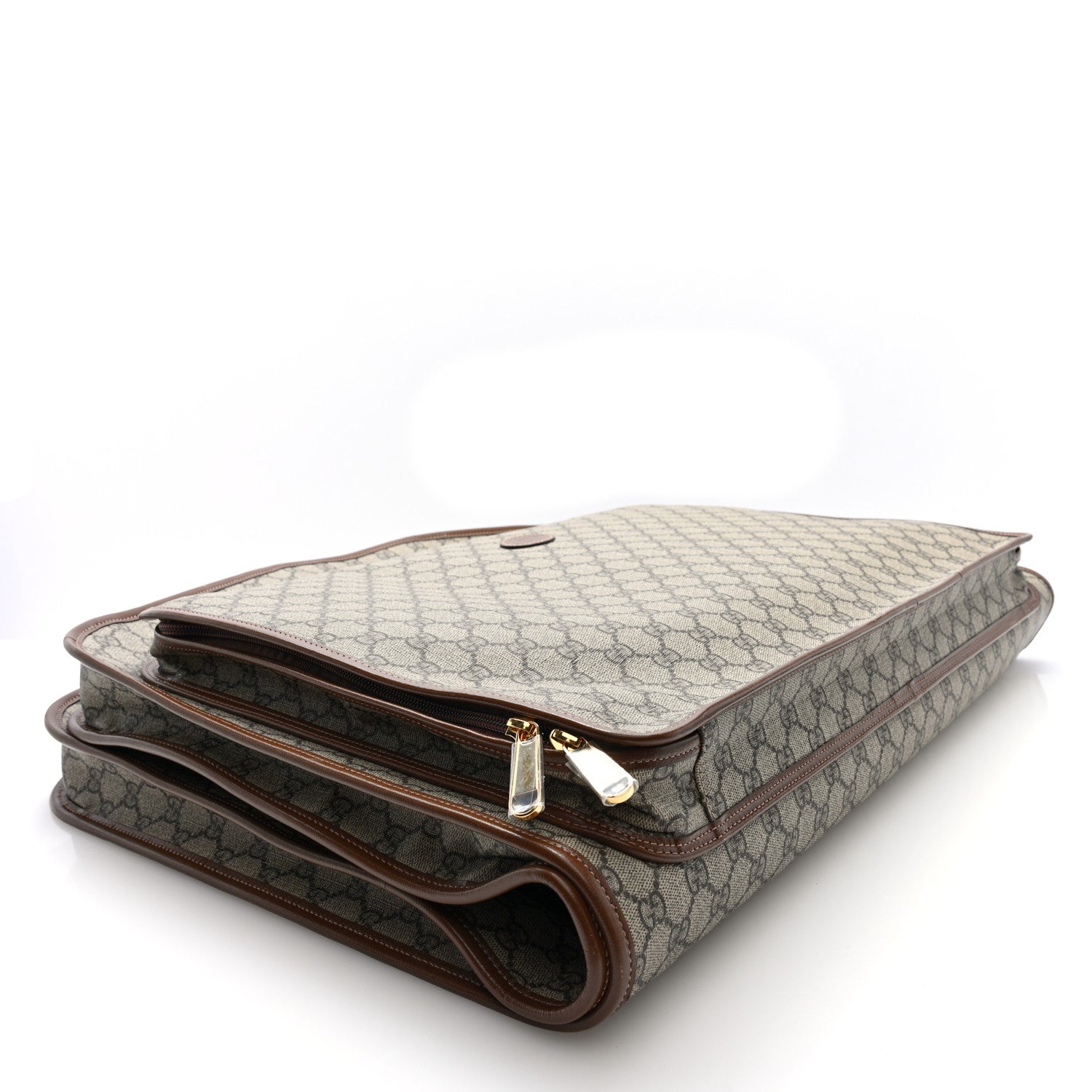 Gucci GG Supreme Monogram Azalea Calfskin Retro Interlocking G Hanger Garment Bag Beige Ebony Brown Sugar 3 of 8