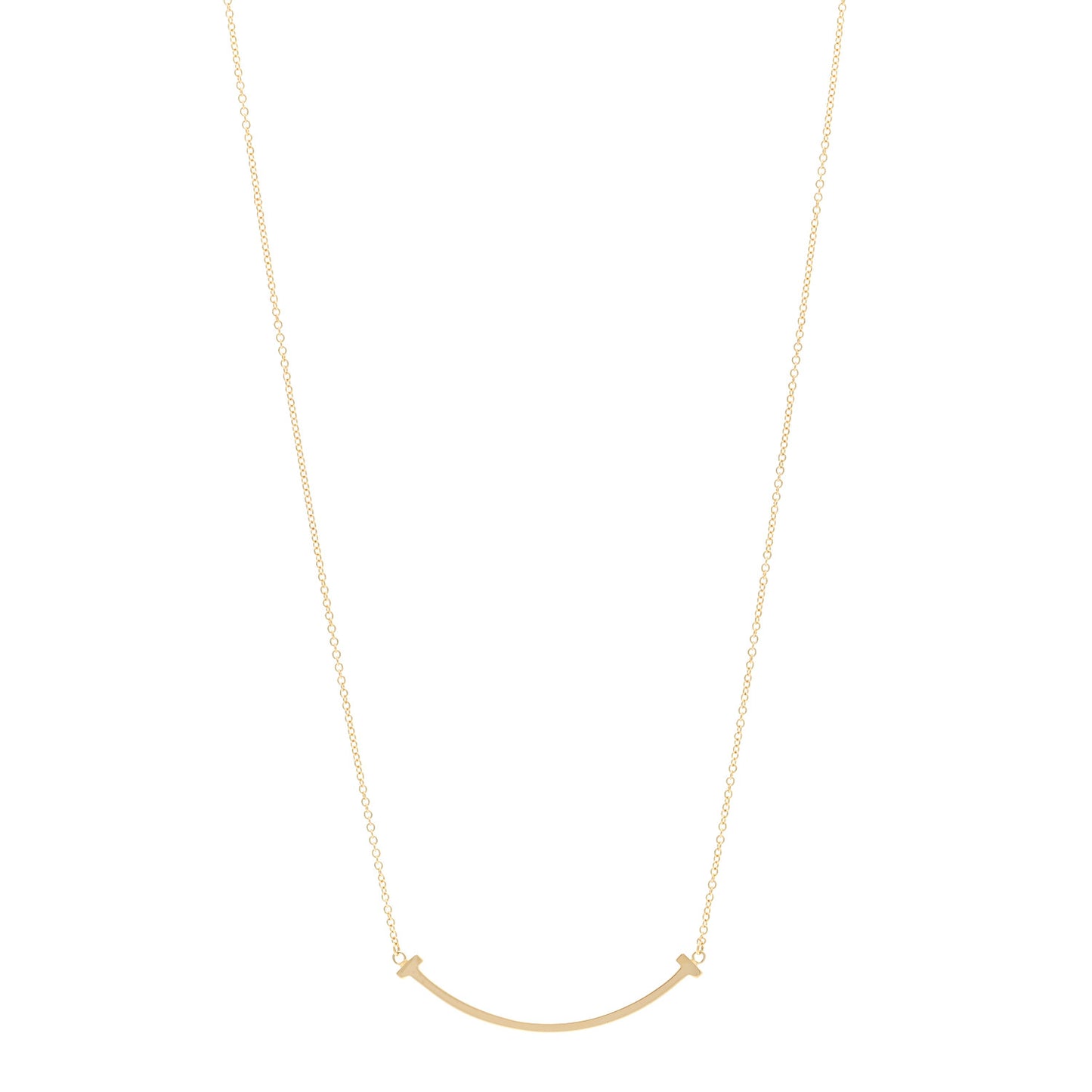 18K Yellow Gold Medium T Smile Pendant Necklace