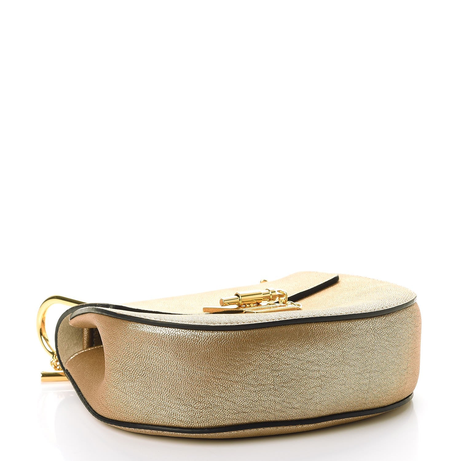 Chloe Metallic Goatskin Mini Drew Shoulder Bag Abstract Gold 4 of 7