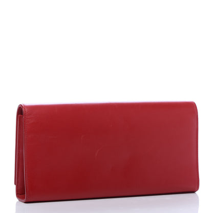 Saint Laurent Calfskin Monogram Cassandre Clutch Rouge Orient 2 of 10