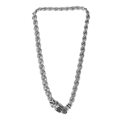 John Hardy Sterling Silver Black Sapphire Ruby Legends Naga Dragon Braided Chain Necklace 3 of 6