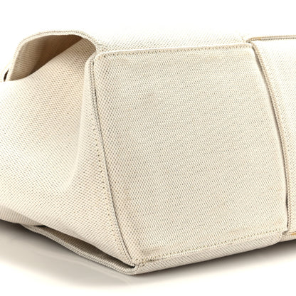 Bottega Veneta Canvas Maxi Intrecciato Medium Arco Tote Beige Black 7 of 8