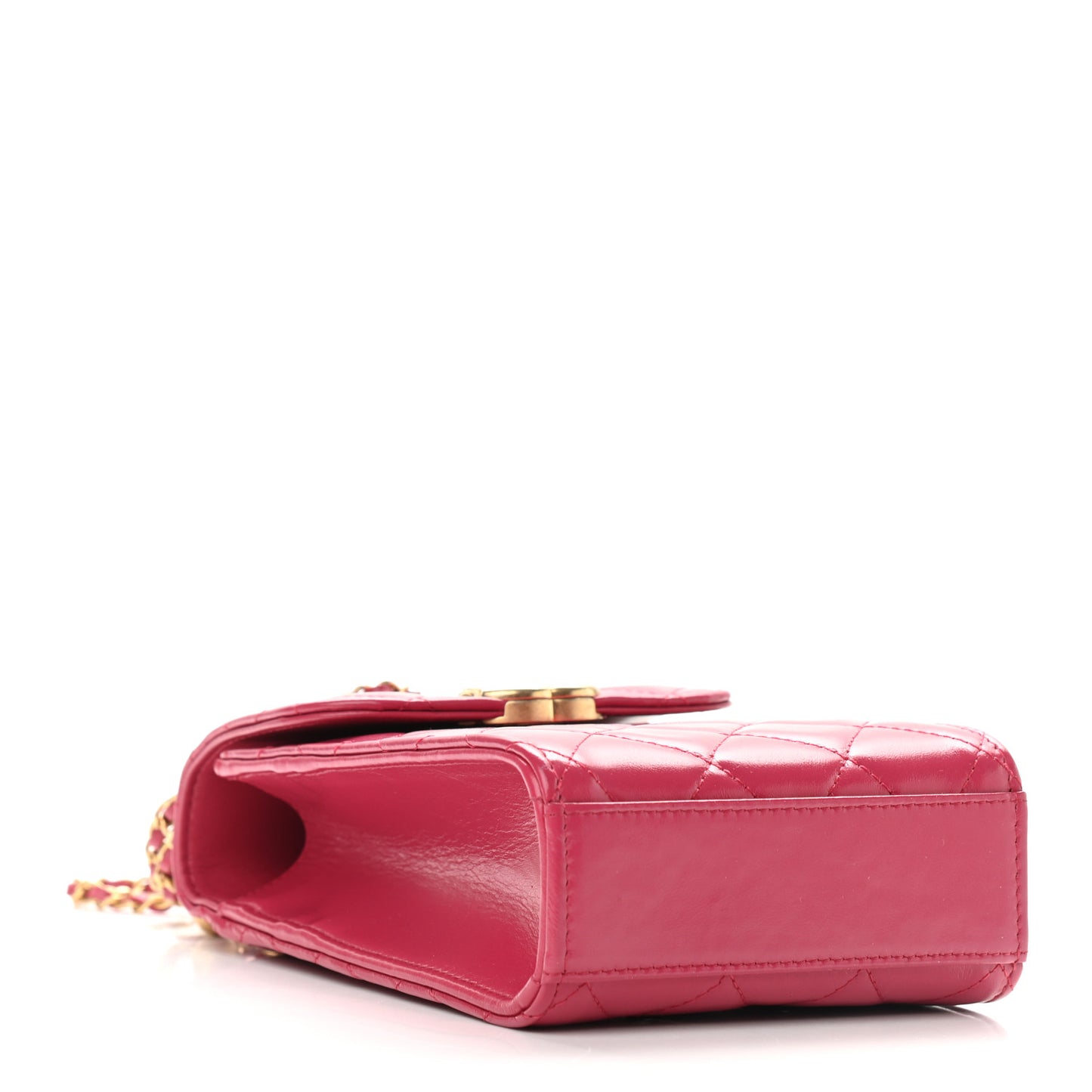 Lambskin Quilted Vertical Perfect Fit Flap With Chain Pink